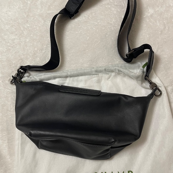 NWT Longchamp Le Pliage X-tra Small black leather Crossbody Shoulder Bag - Picture 3 of 5